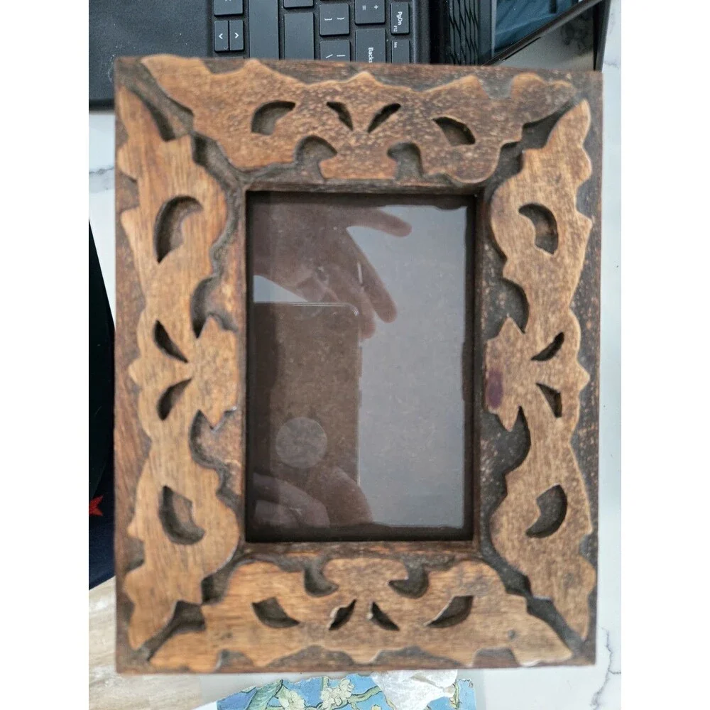 Vtg hand-carved wooden box - Keepsakes, Memories, Recipes Jewelry Trinket Box